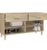 vidaXL Schoenenkast 102x35x55 cm bewerkt hout sonoma eikenkleurig