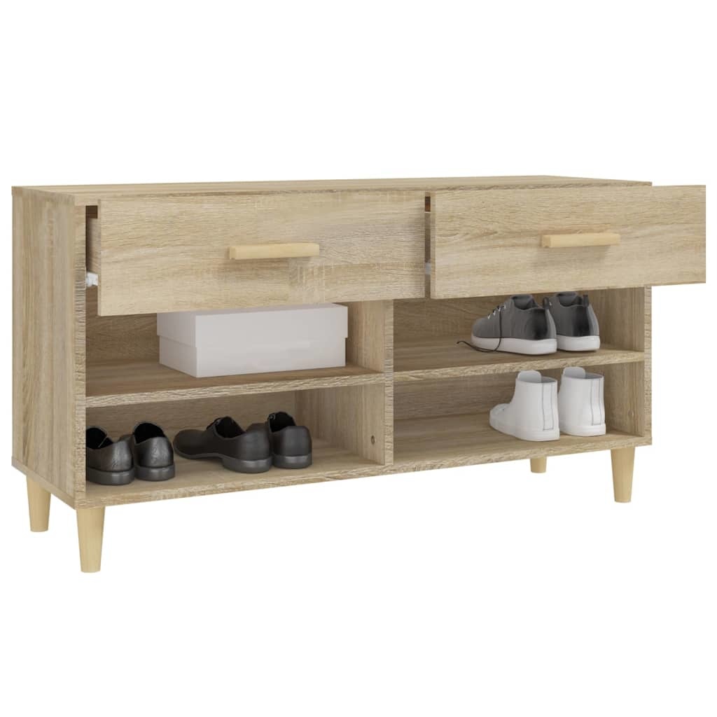 vidaXL Schoenenkast 102x35x55 cm bewerkt hout sonoma eikenkleurig