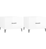 VidaXL Salontafels 2 st met metalen poten 50x50x40 cm hoogglans wit