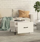 VidaXL Salontafels 2 st met metalen poten 50x50x40 cm hoogglans wit