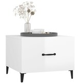 VidaXL Salontafels 2 st met metalen poten 50x50x40 cm hoogglans wit