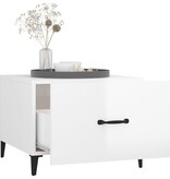 VidaXL Salontafels 2 st met metalen poten 50x50x40 cm hoogglans wit