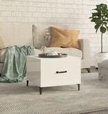 VidaXL Salontafel met metalen poten 50x50x40 cm hoogglans wit