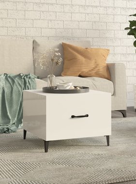 VidaXL Salontafel met metalen poten 50x50x40 cm hoogglans wit