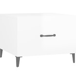 VidaXL Salontafel met metalen poten 50x50x40 cm hoogglans wit