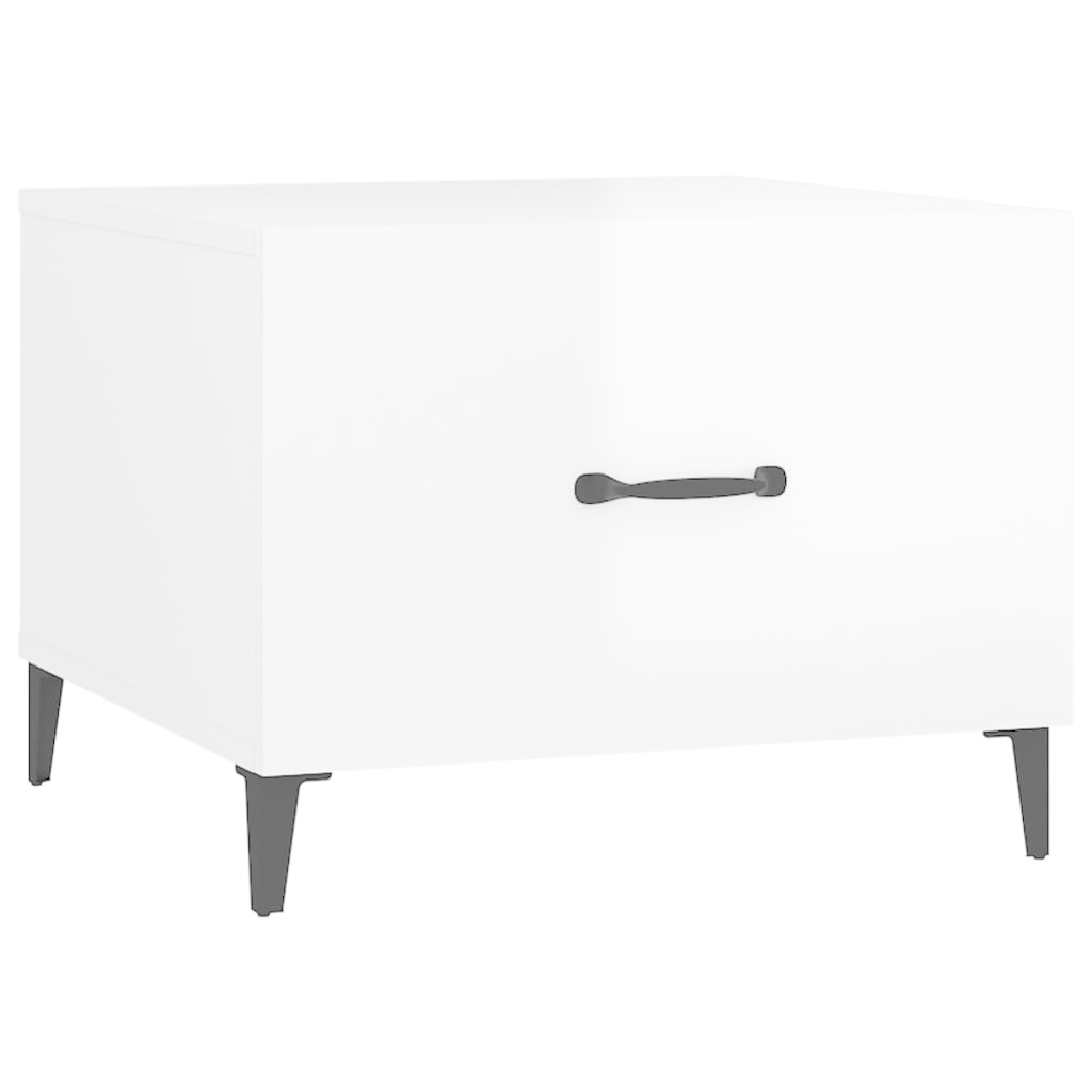 VidaXL Salontafel met metalen poten 50x50x40 cm hoogglans wit
