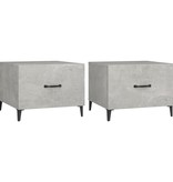 VidaXL Salontafel 2 st met metalen poten 50x50x40 cm betongrijs