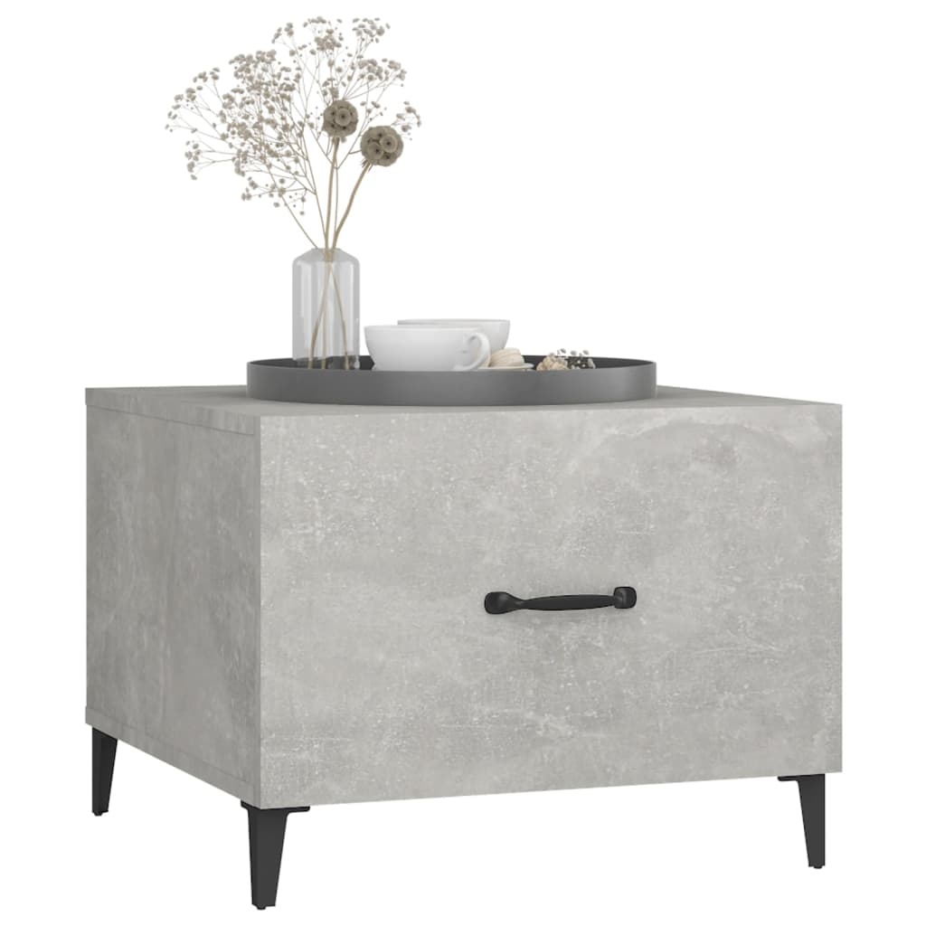VidaXL Salontafel 2 st met metalen poten 50x50x40 cm betongrijs