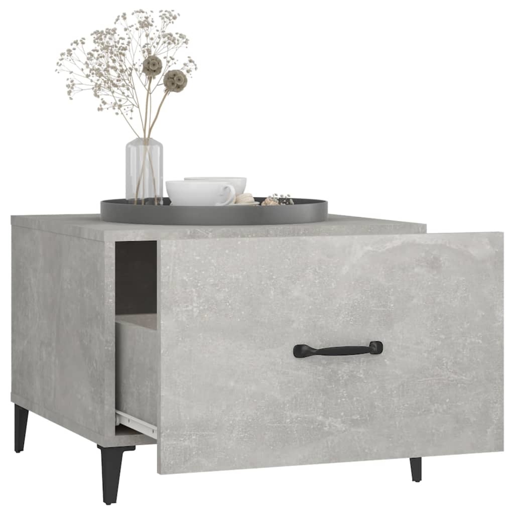 VidaXL Salontafel 2 st met metalen poten 50x50x40 cm betongrijs