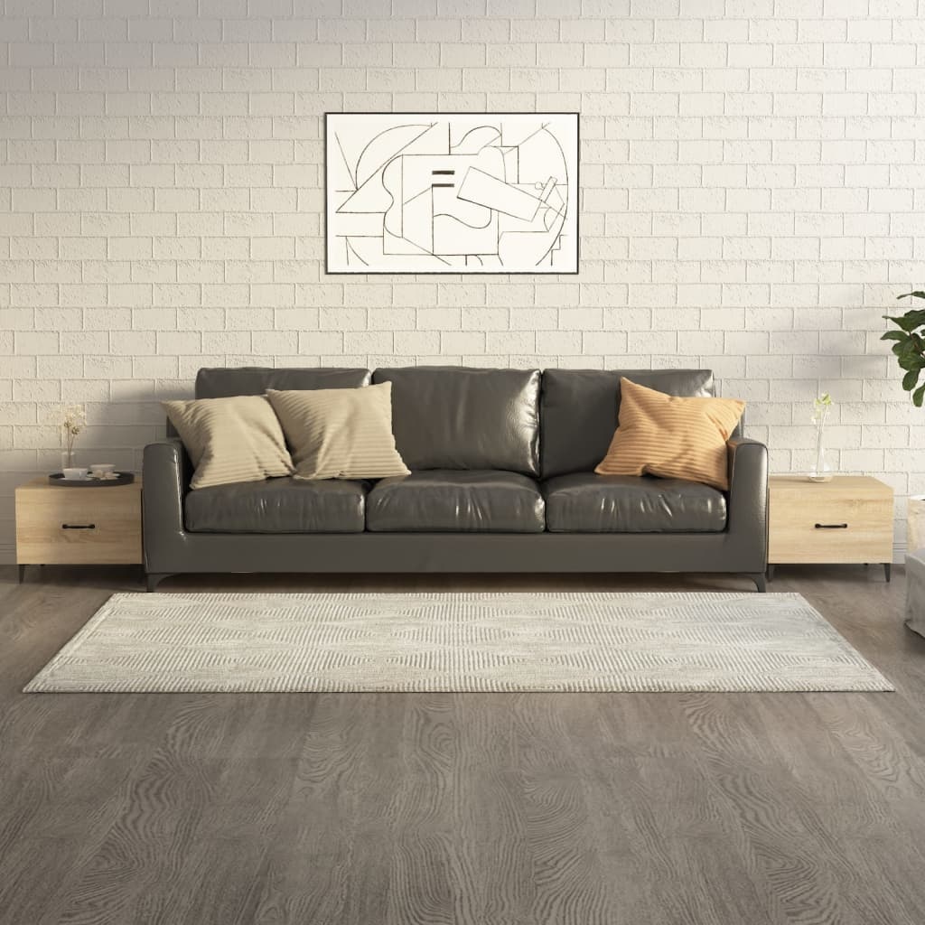 VidaXL Salontafel 2 st met metalen poten 50x50x40 cm sonoma eikenkleur
