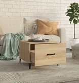 VidaXL Salontafel 2 st met metalen poten 50x50x40 cm sonoma eikenkleur
