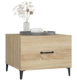 VidaXL Salontafel 2 st met metalen poten 50x50x40 cm sonoma eikenkleur