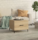 VidaXL Salontafel met metalen poten 50x50x40 cm sonoma eikenkleurig