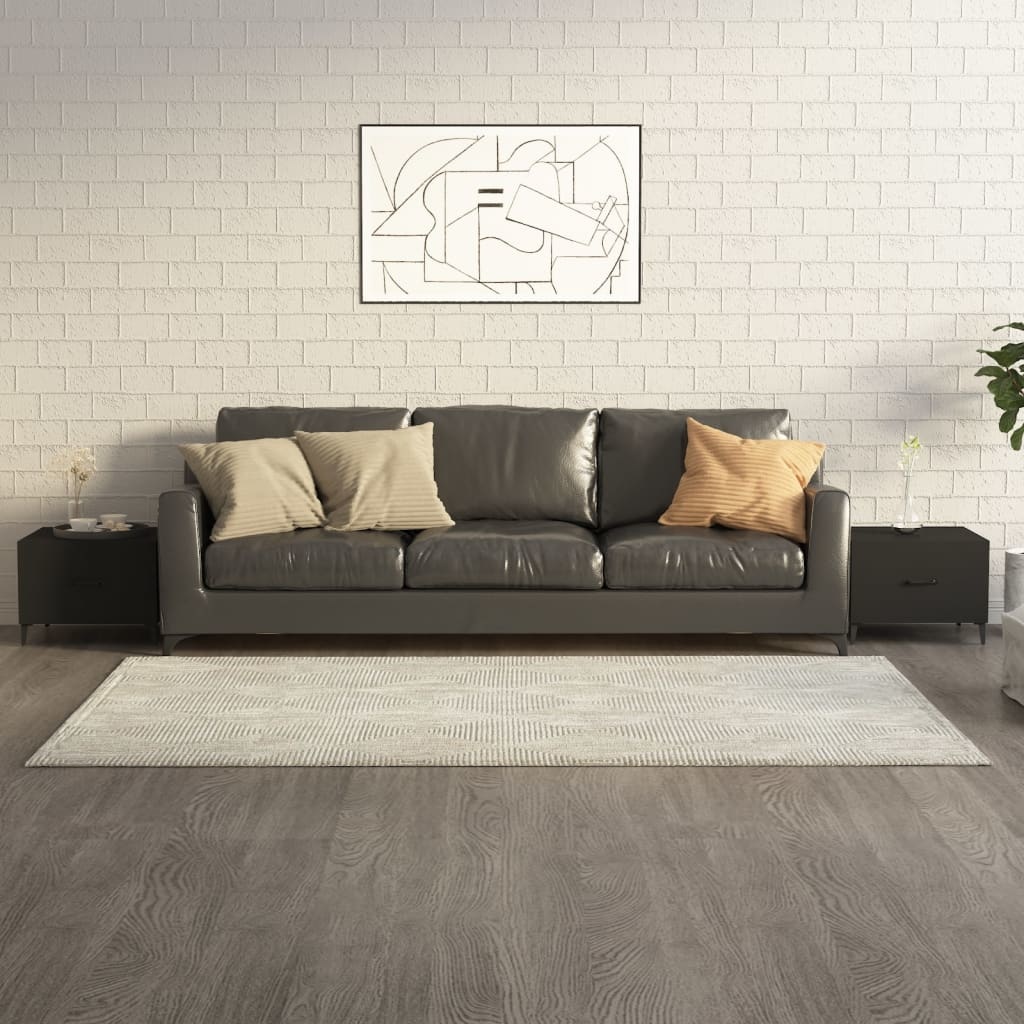 VidaXL Salontafel 2 st met metalen poten 50x50x40 cm zwart