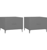 VidaXL Salontafel 2 st met metalen poten 50x50x40 cm zwart