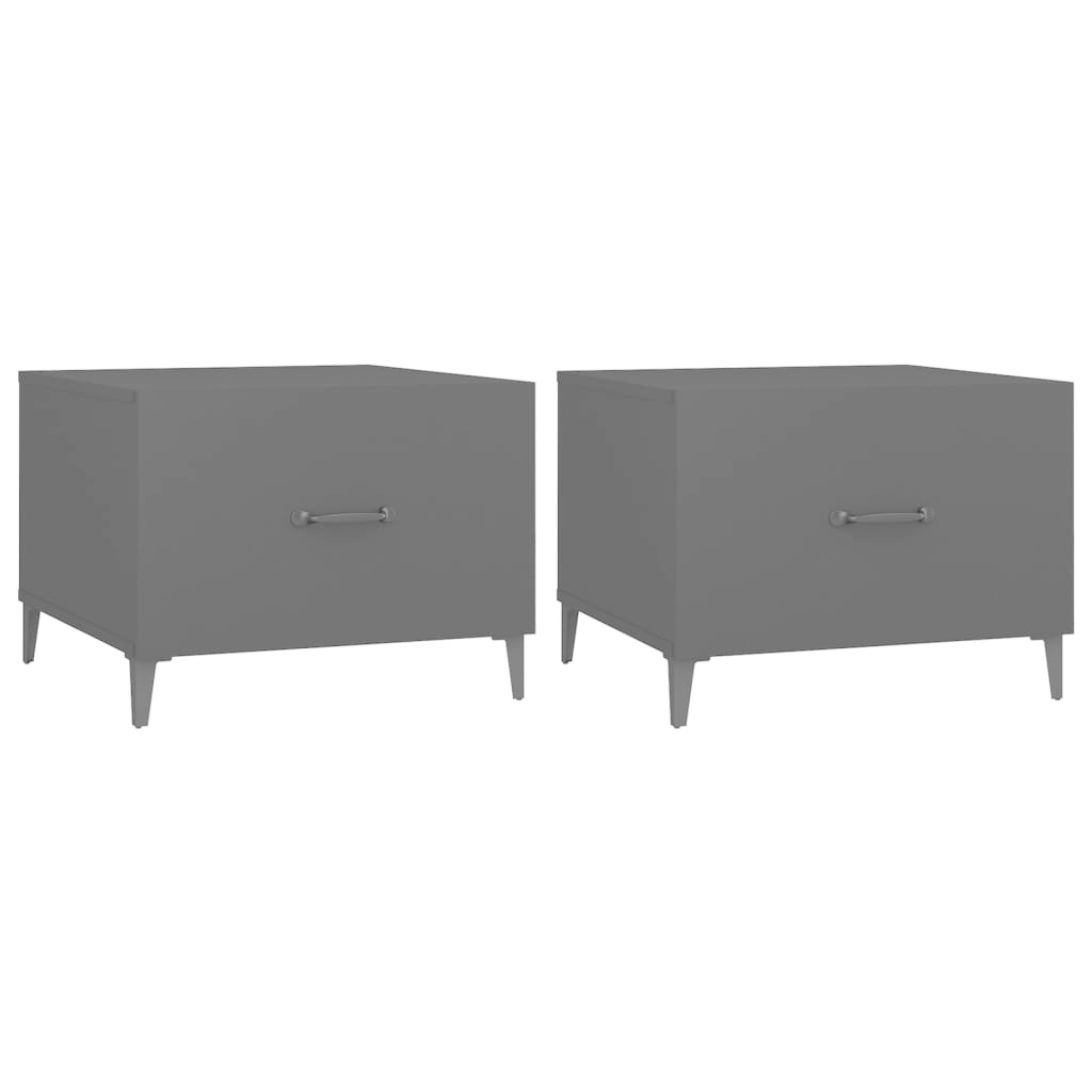 VidaXL Salontafel 2 st met metalen poten 50x50x40 cm zwart