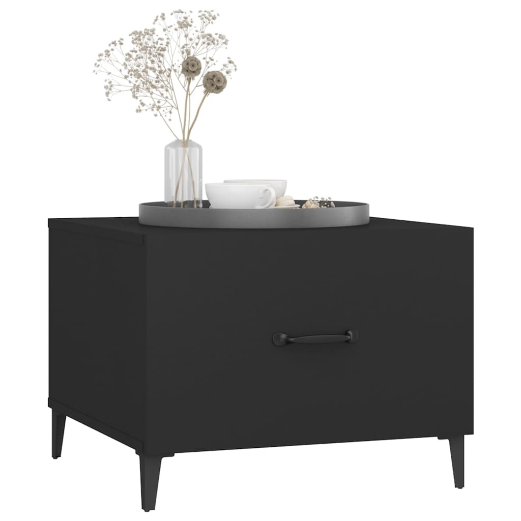VidaXL Salontafel 2 st met metalen poten 50x50x40 cm zwart