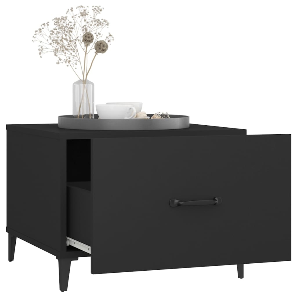 VidaXL Salontafel 2 st met metalen poten 50x50x40 cm zwart