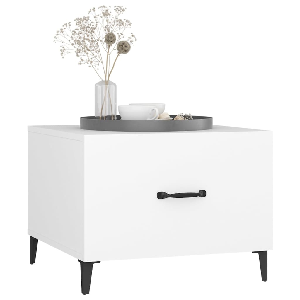 VidaXL Salontafel met metalen poten 50x50x40 cm wit