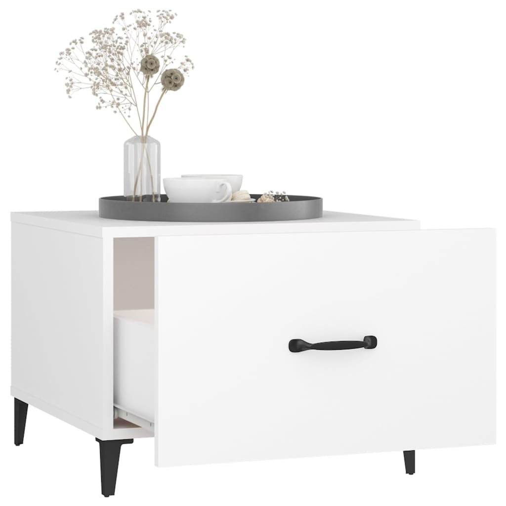 VidaXL Salontafel met metalen poten 50x50x40 cm wit
