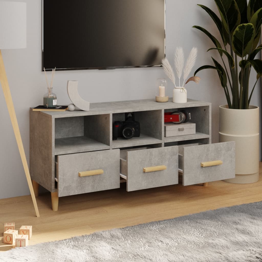 VidaXL Tv-meubel 102x36x50 cm bewerkt hout betongrijs