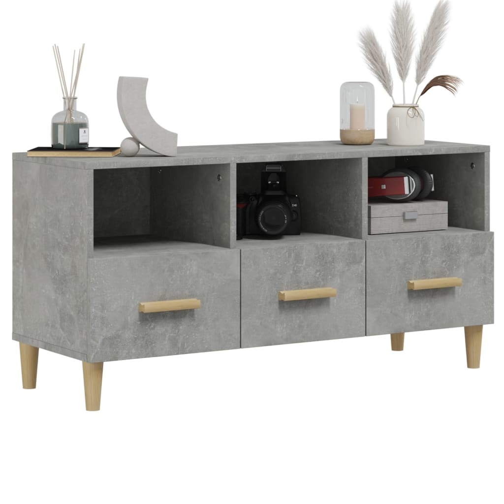 VidaXL Tv-meubel 102x36x50 cm bewerkt hout betongrijs