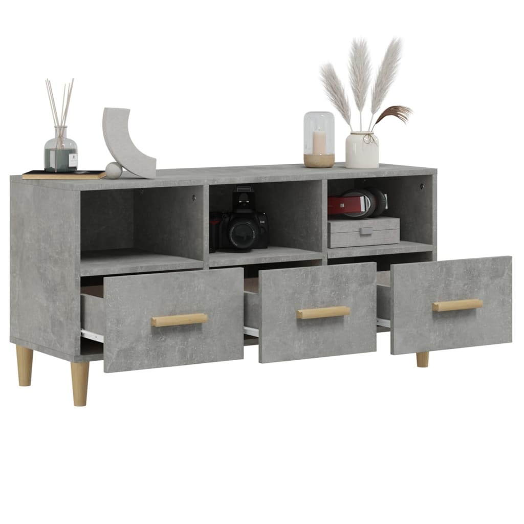 VidaXL Tv-meubel 102x36x50 cm bewerkt hout betongrijs