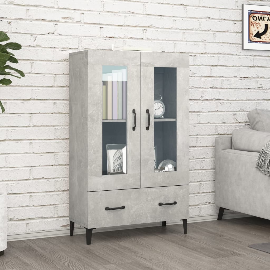 VidaXL Hoge kast 70x31x115 cm bewerkt hout betongrijs