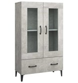 VidaXL Hoge kast 70x31x115 cm bewerkt hout betongrijs