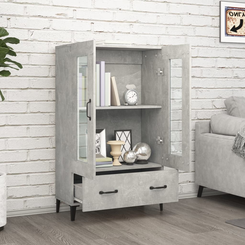 VidaXL Hoge kast 70x31x115 cm bewerkt hout betongrijs