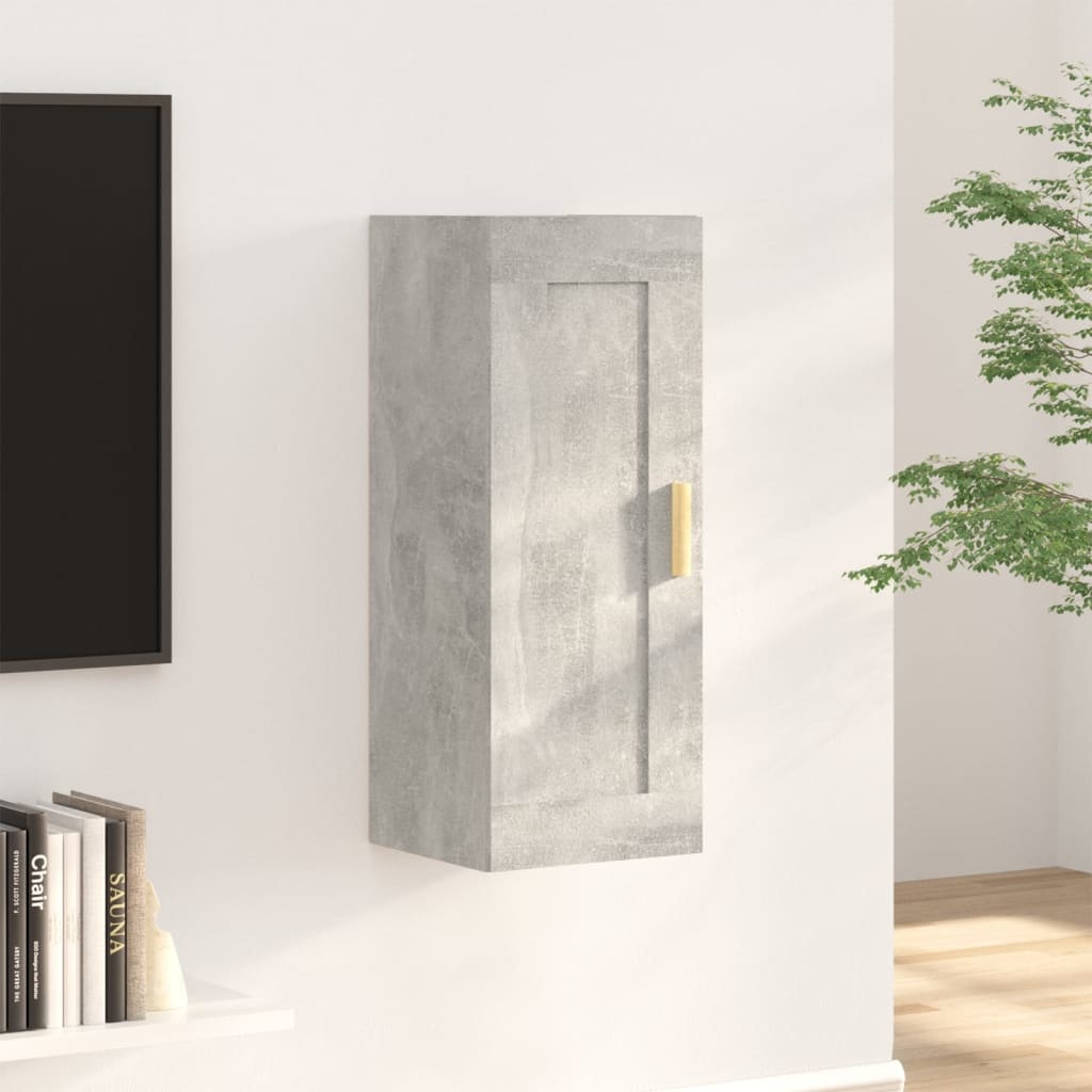 VidaXL Wandkast 35x34x90 cm bewerkt hout betongrijs