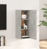 VidaXL Wandkast 35x34x90 cm bewerkt hout betongrijs