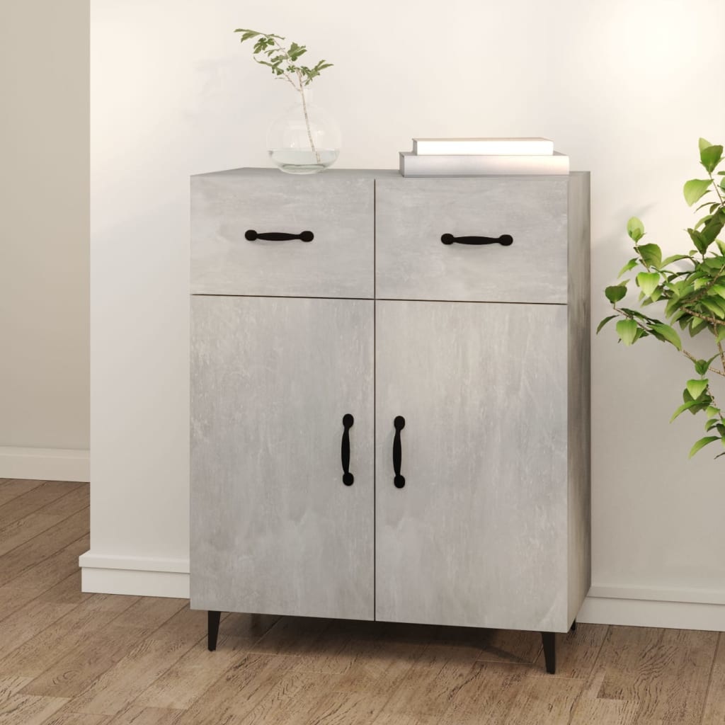 VidaXL Dressoir 69,5x34x90 cm bewerkt hout betongrijs