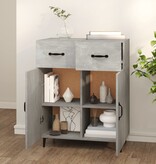 VidaXL Dressoir 69,5x34x90 cm bewerkt hout betongrijs