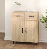 VidaXL Dressoir 69,5x34x90 cm bewerkt hout sonoma eikenkleurig