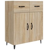 VidaXL Dressoir 69,5x34x90 cm bewerkt hout sonoma eikenkleurig
