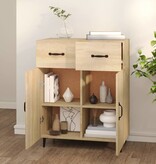 VidaXL Dressoir 69,5x34x90 cm bewerkt hout sonoma eikenkleurig