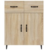 VidaXL Dressoir 69,5x34x90 cm bewerkt hout sonoma eikenkleurig