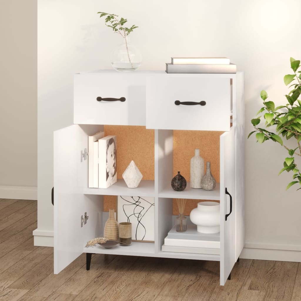 VidaXL Dressoir 69,5x34x90 cm bewerkt hout wit