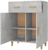 VidaXL Dressoir 69,5x34x89 cm bewerkt hout betongrijs