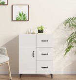 VidaXL Dressoir 69,5x34x90 cm bewerkt hout hoogglans wit