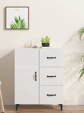 VidaXL Dressoir 69,5x34x90 cm bewerkt hout hoogglans wit