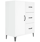 VidaXL Dressoir 69,5x34x90 cm bewerkt hout hoogglans wit