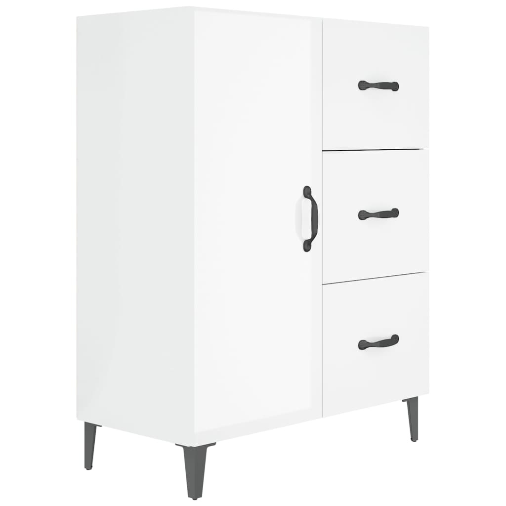 VidaXL Dressoir 69,5x34x90 cm bewerkt hout hoogglans wit