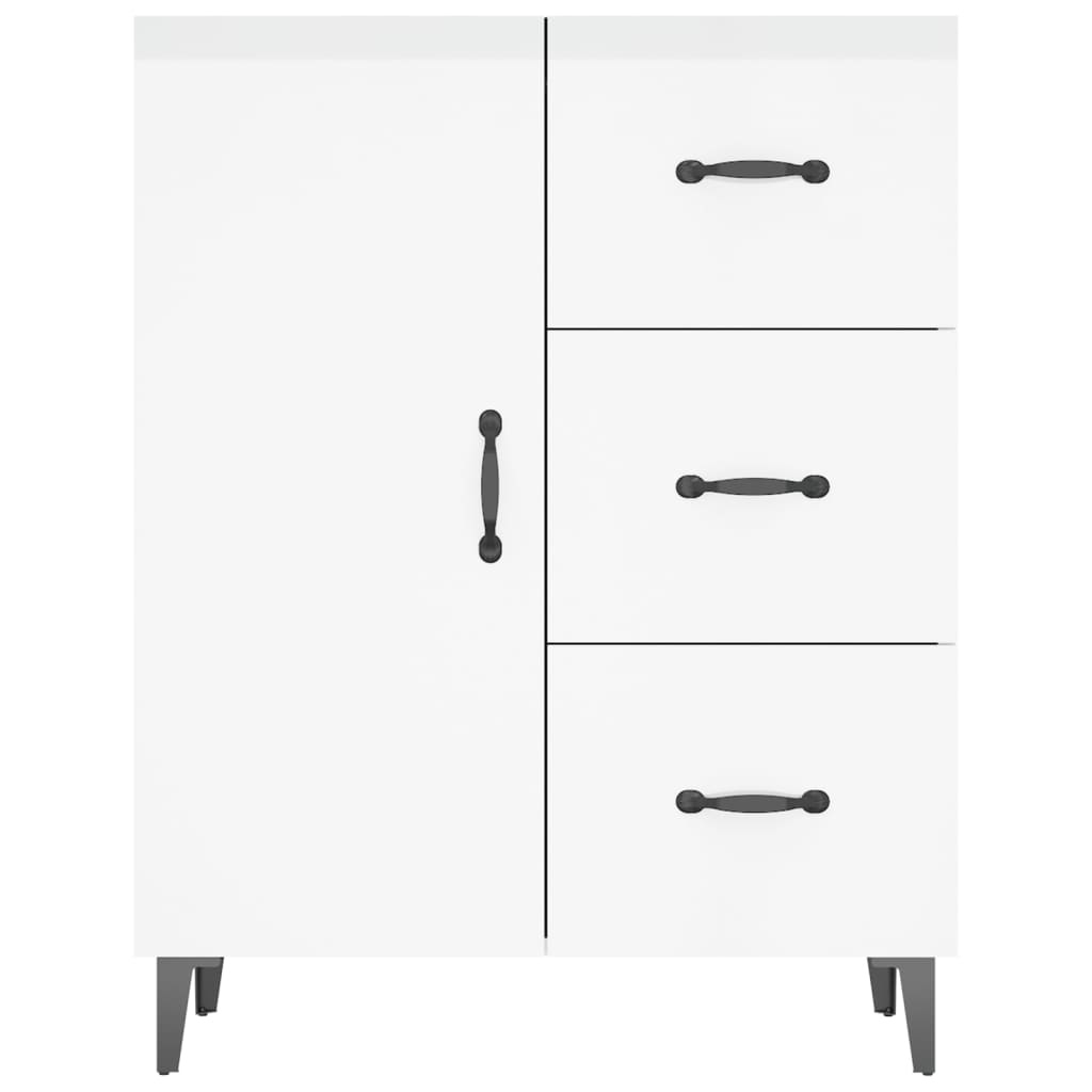 VidaXL Dressoir 69,5x34x90 cm bewerkt hout hoogglans wit