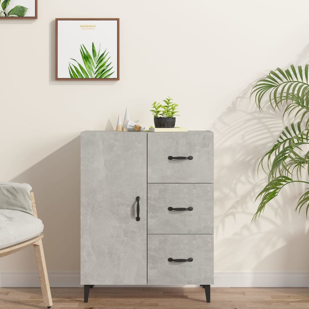 VidaXL Dressoir 69,5x35x90 cm bewerkt hout betongrijs