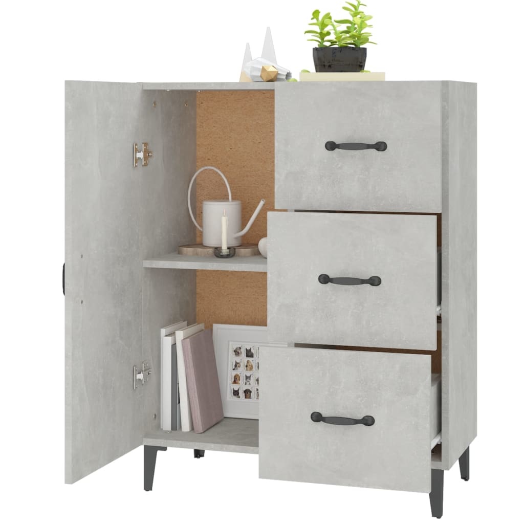 VidaXL Dressoir 69,5x35x90 cm bewerkt hout betongrijs
