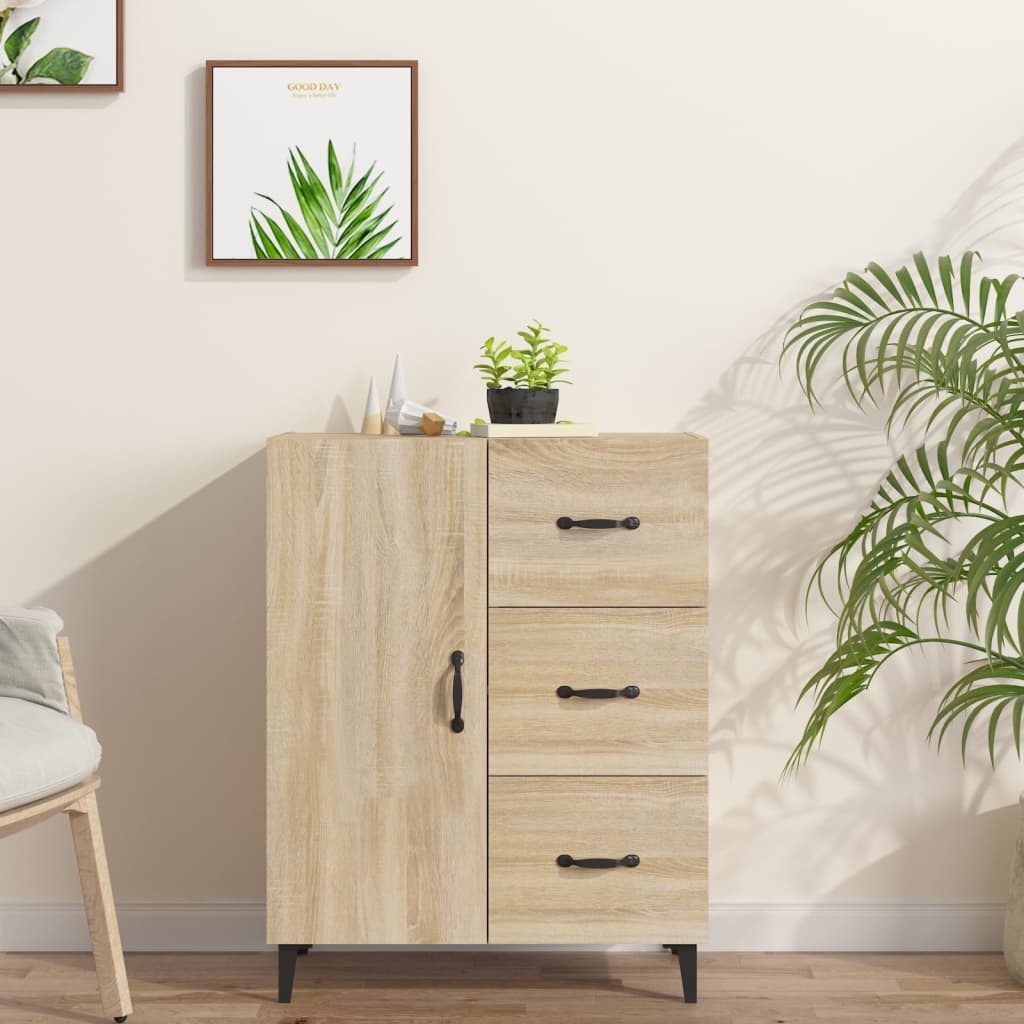 VidaXL Dressoir 69,5x34x90 cm bewerkt hout sonoma eikenkleurig
