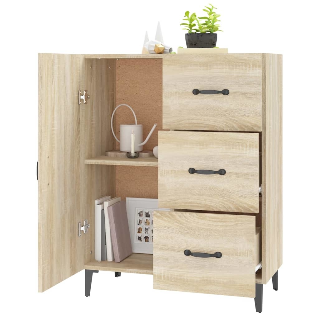 VidaXL Dressoir 69,5x34x90 cm bewerkt hout sonoma eikenkleurig