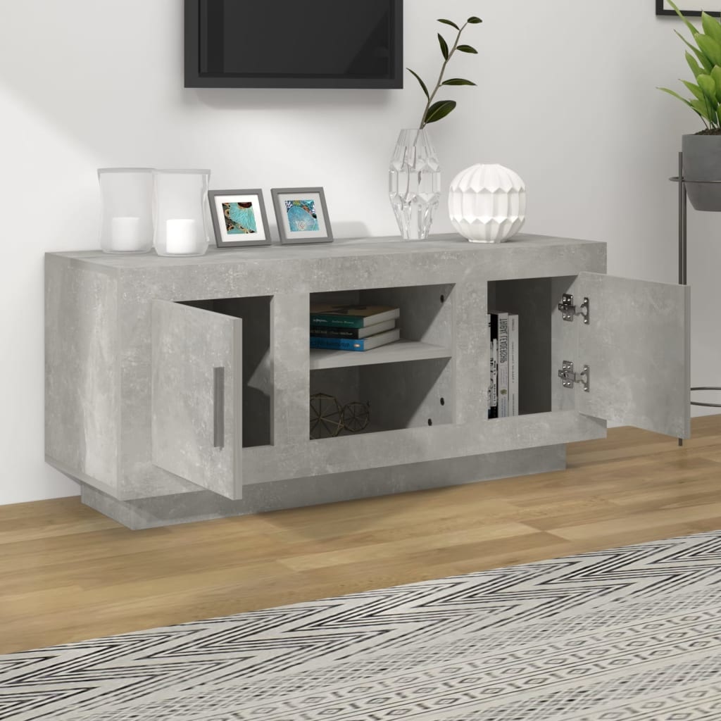 VidaXL Cd-kast 102x35x45 cm bewerkt hout betongrijs
